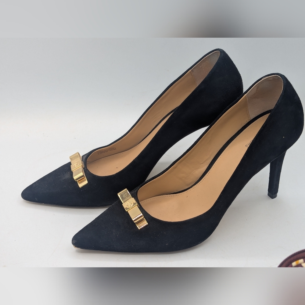 Michael Kors Black Heels with Gold Accents